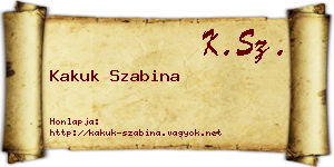Kakuk Szabina névjegykártya